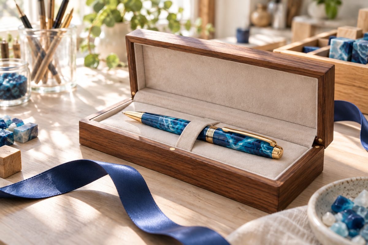 Stylo en résine offert dans un coffret cadeau