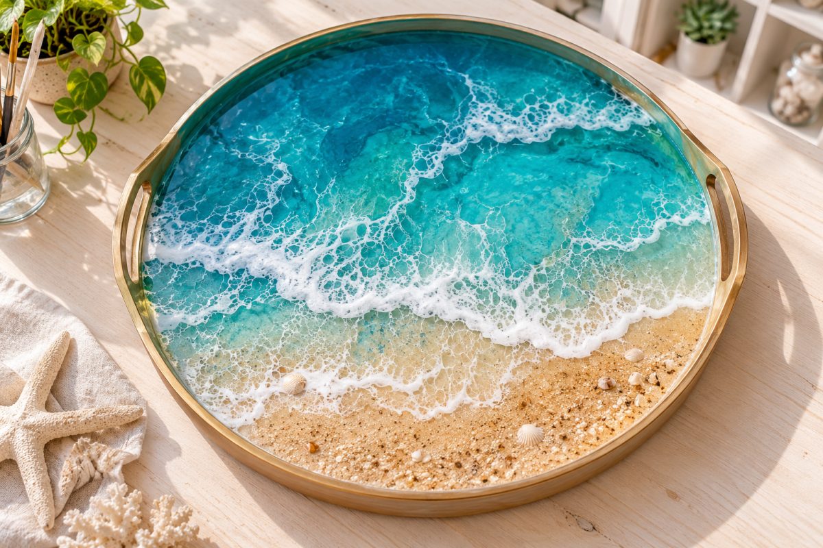 Effet vagues océan en résine travaillé à la chaleur