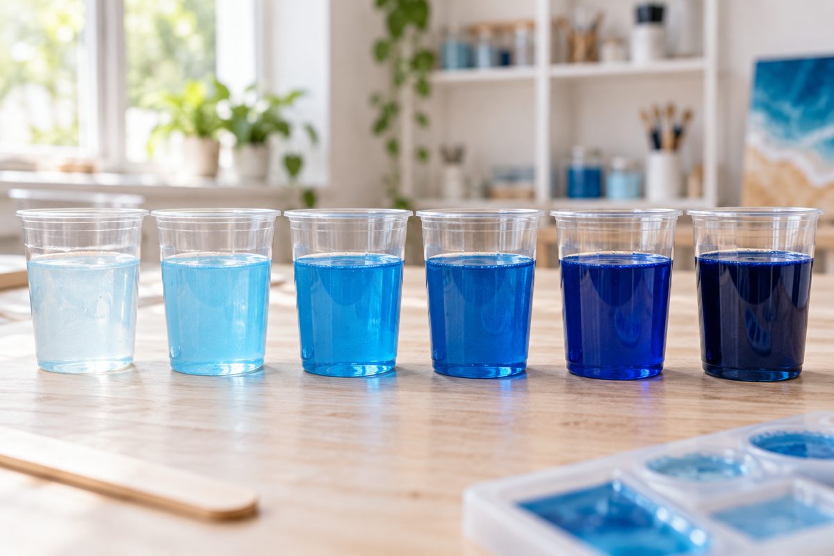 Gobelets de résine de différentes couleurs