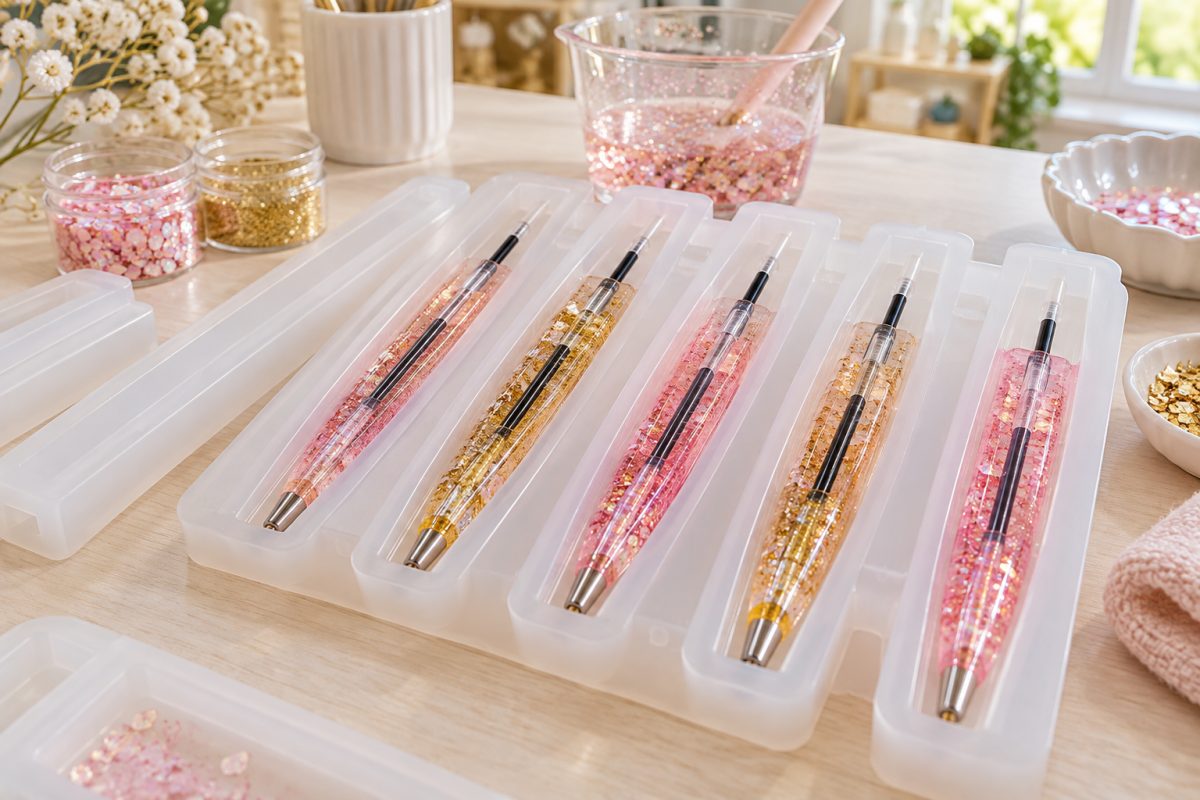Moule de stylo en silicone rempli de résine