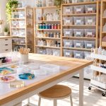 Rangement pour loisirs créatifs : atelier résine organisé