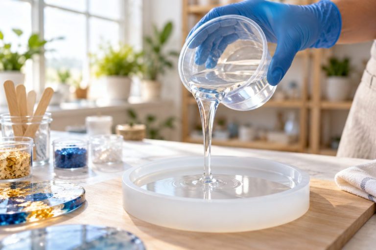 Résine époxy : coulée de résine transparente dans un moule