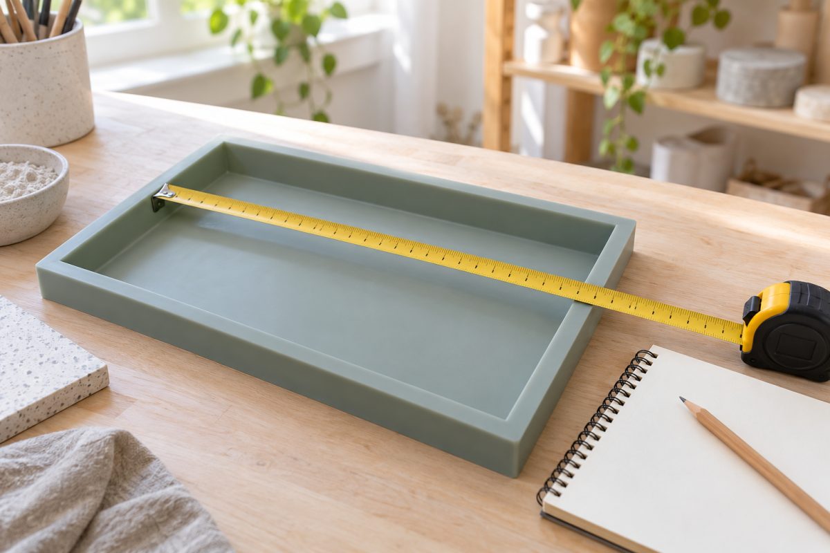 Mesure d'un moule pour calculer la quantité de résine