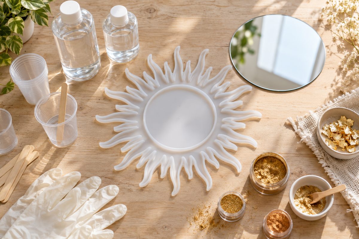 Matériel pour faire un miroir soleil en résine