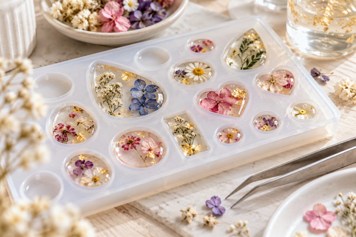 Planche de moules en silicone pour bijoux en résine