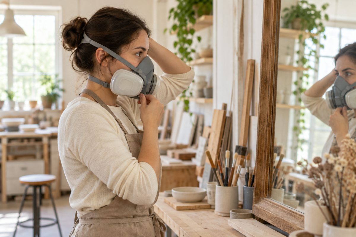 Essayage d'un masque respiratoire pour vérifier la taille
