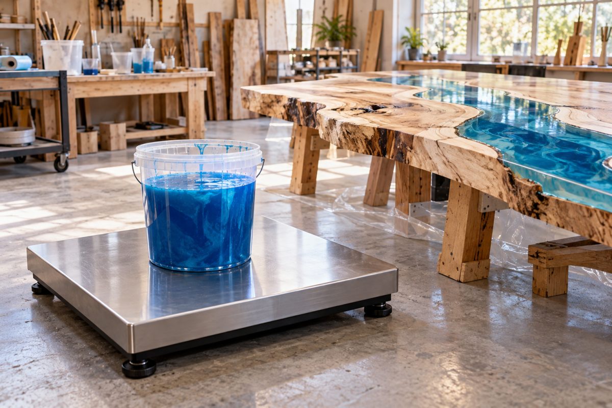 Balance plateforme pour les grandes coulées de résine et river tables