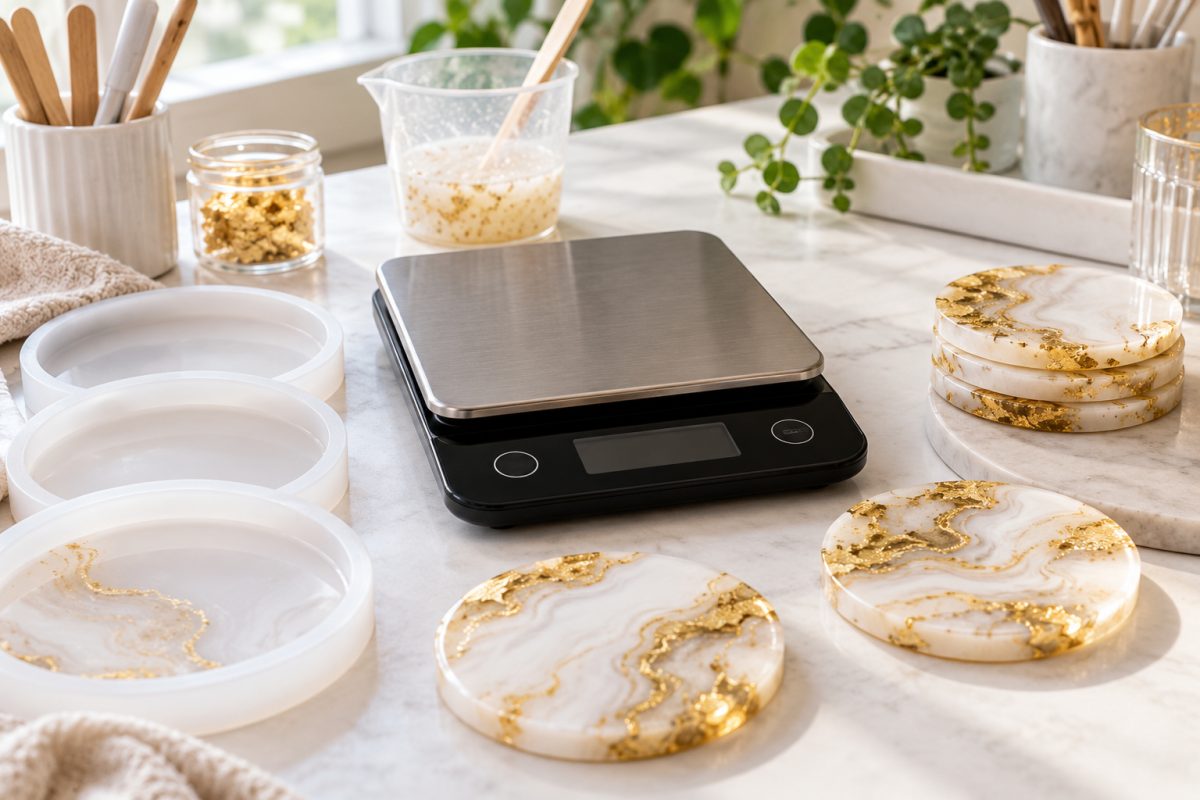 Balance de précision polyvalente pour les sous-verres en résine