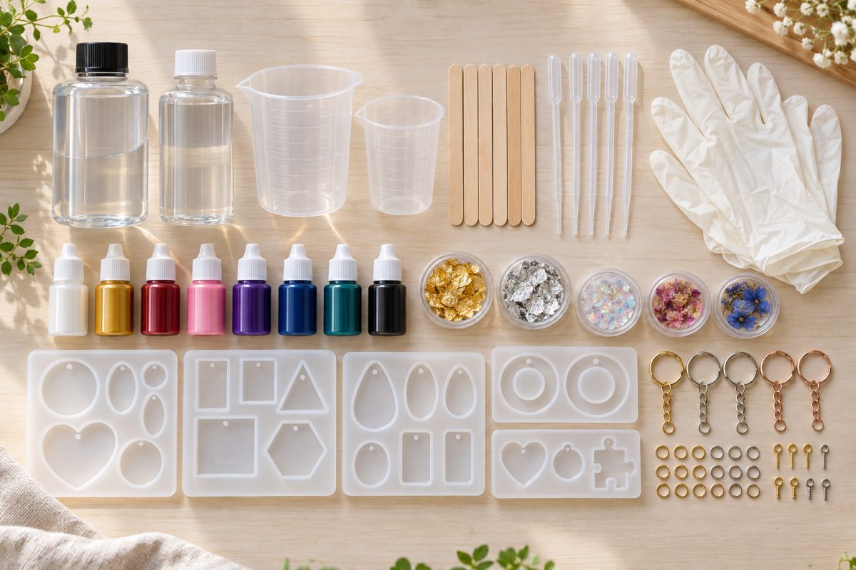 Contenu d'un kit de résine époxy pour débutant