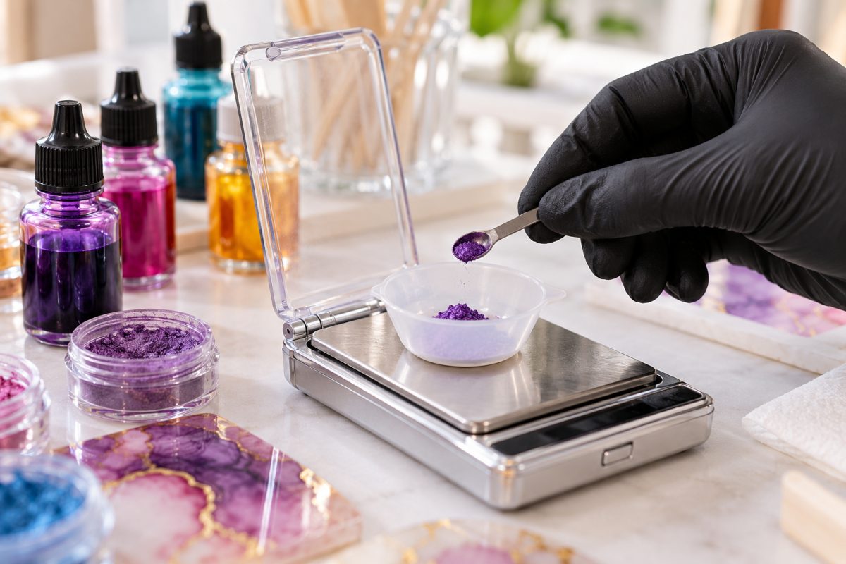 Mini balance de poche pour doser les pigments de la résine