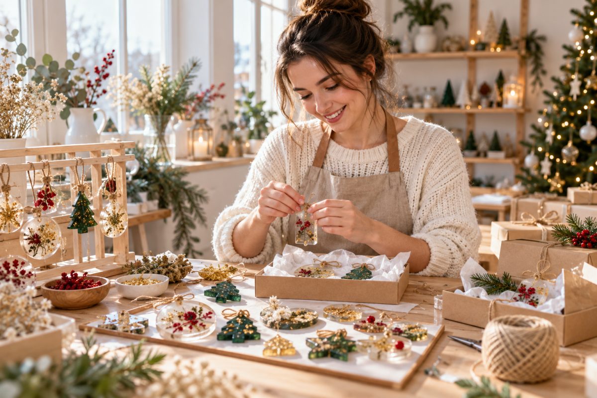 Atelier de cadeaux de Noël en résine
