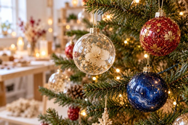 Boule de Noël en résine faite main