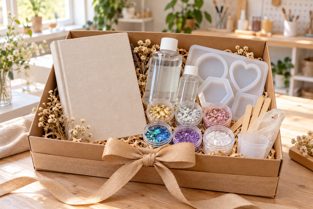 Coffret cadeau livre et résine