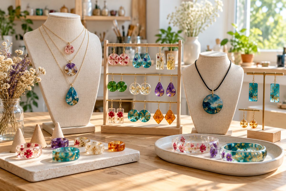 Collection de bijoux en résine faits main
