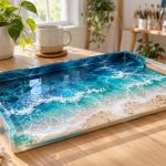 Comment faire un plateau en résine : plateau effet océan fait main