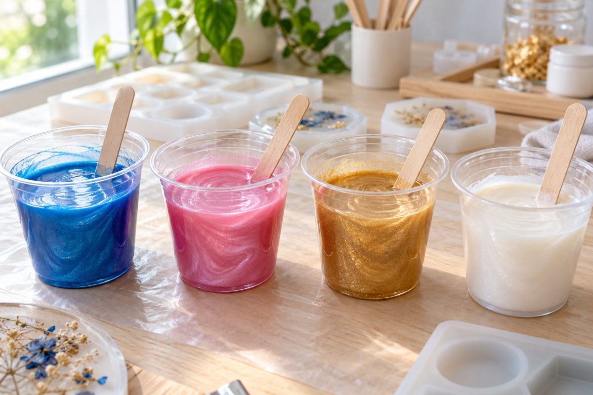 Couleurs de résine mélangées