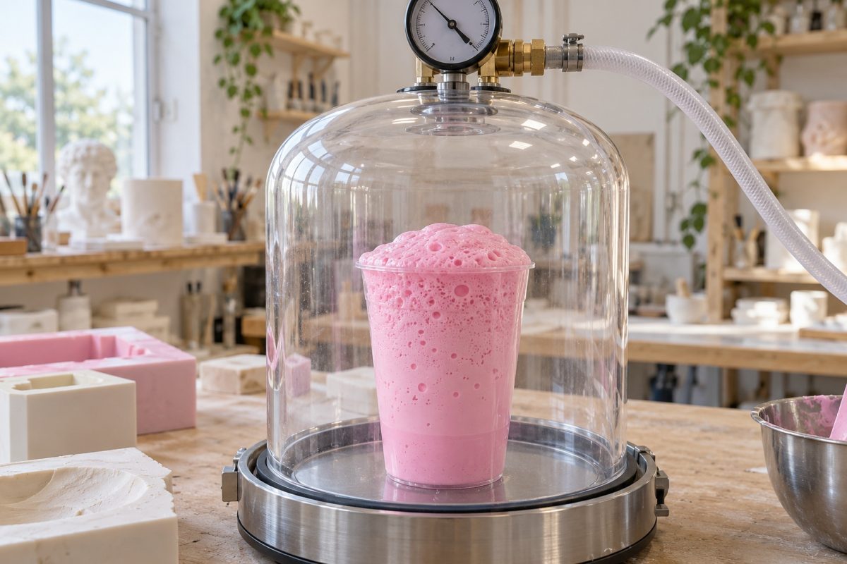 Dégazage du silicone de moulage sous vide