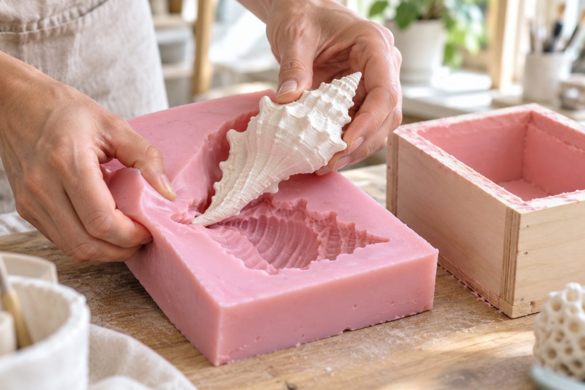 Démoulage d'un moule en silicone fait maison