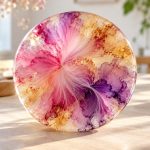 Effet pétri en résine : fleurs colorées