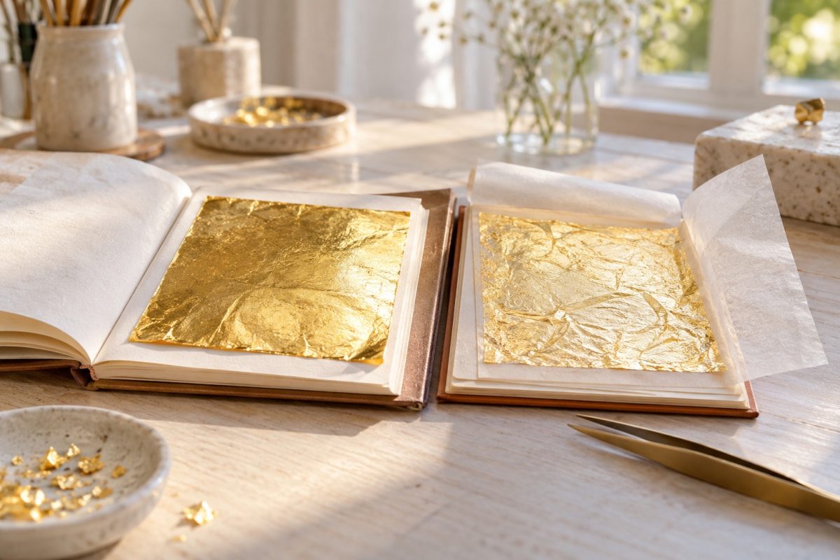 Feuille d'or imitation et or véritable