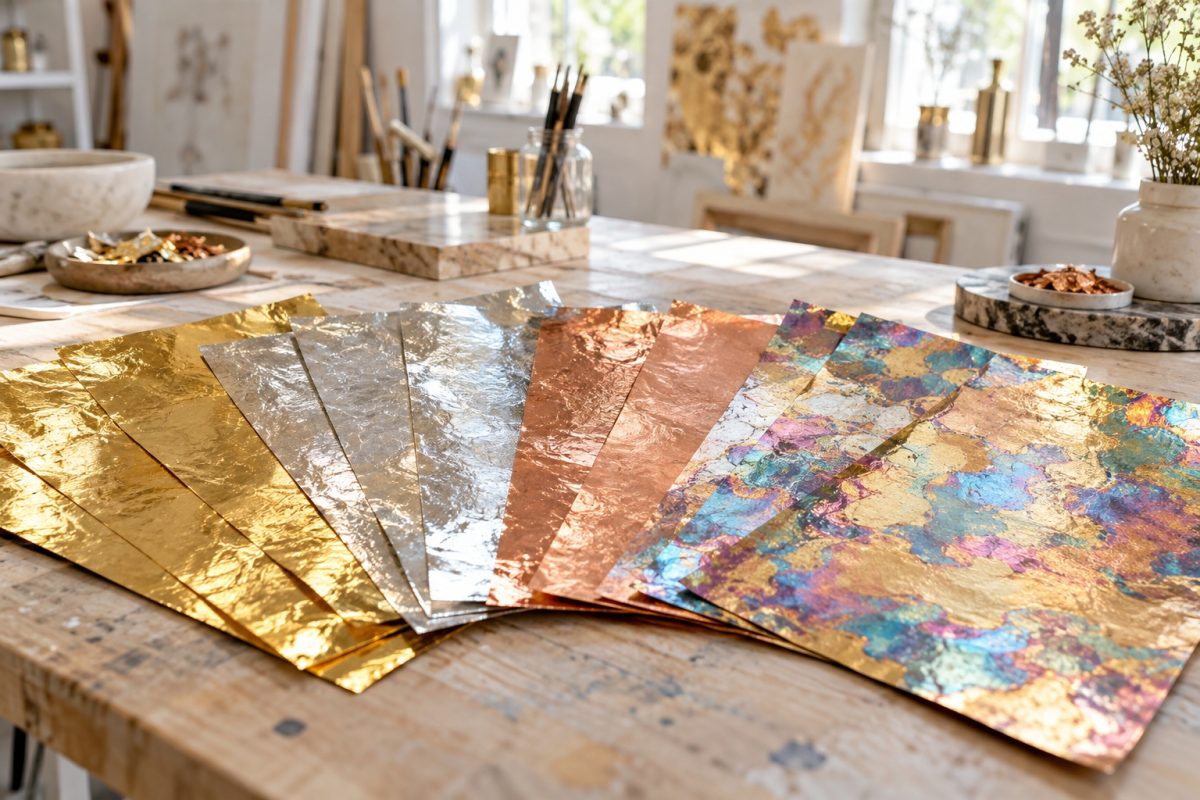 Feuilles d'or, d'argent et de cuivre