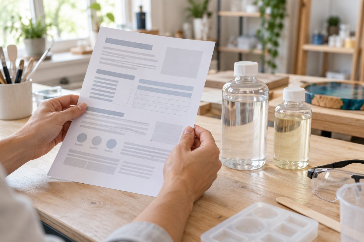 Vérifier la fiche technique de la résine