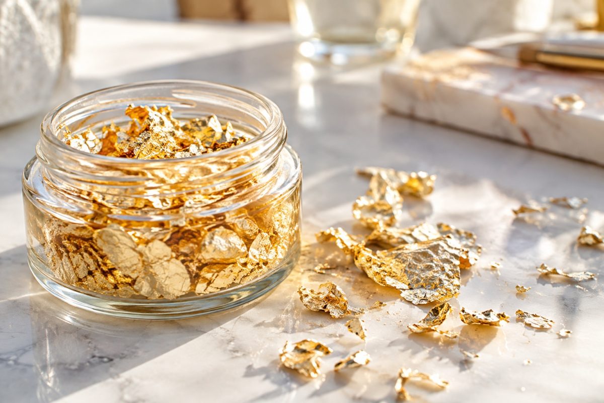 Flocons d'or pour la résine