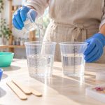 Gobelets doseurs pour la résine avec résine et durcisseur