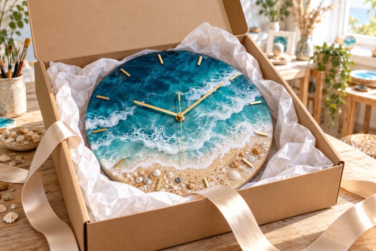 Horloge en résine à offrir