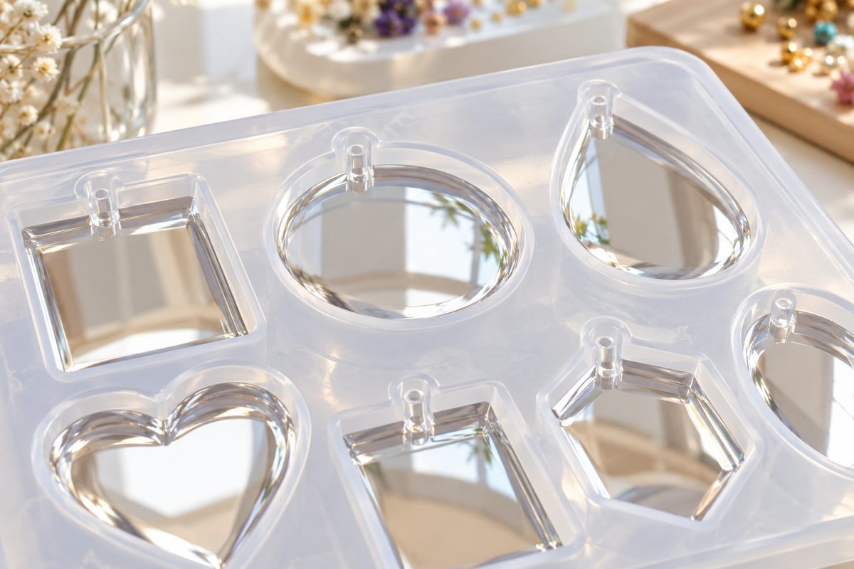 Intérieur brillant d'un moule en silicone pour bijoux
