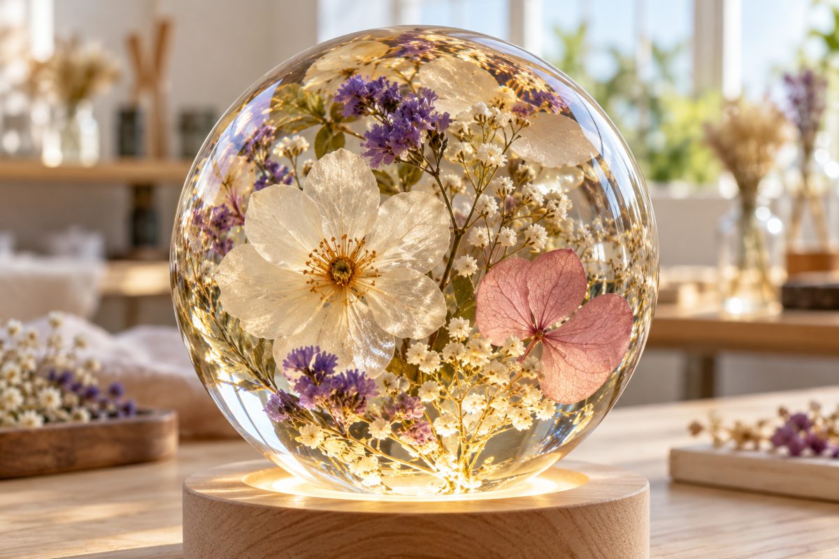 Lampe en résine réussie