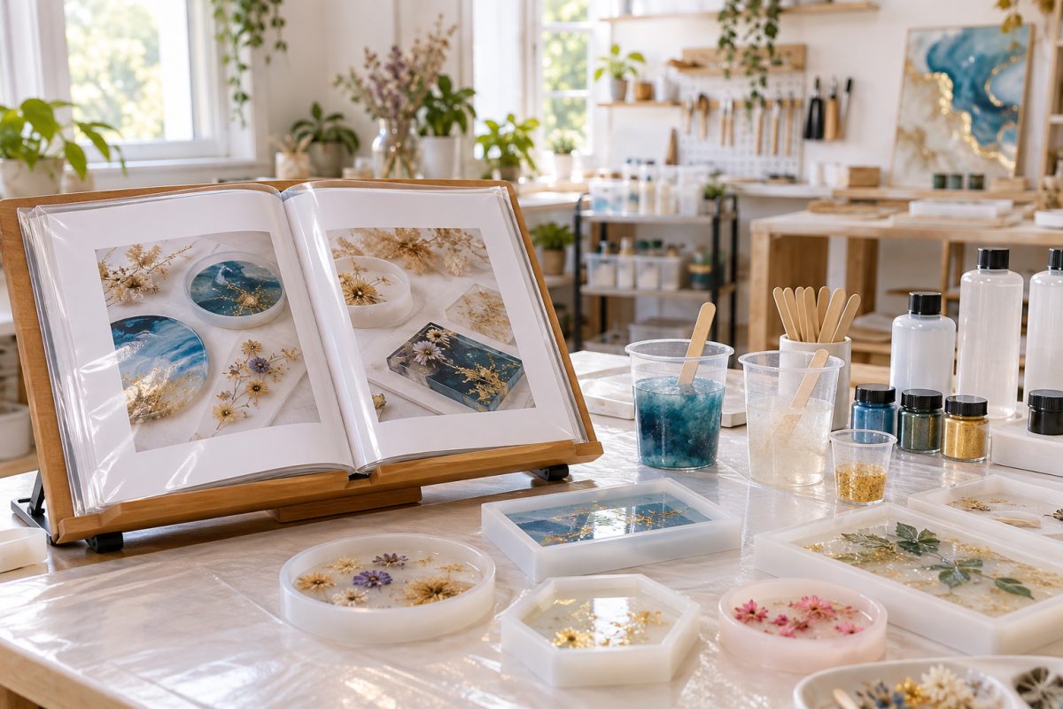 Livre à l'atelier de résine