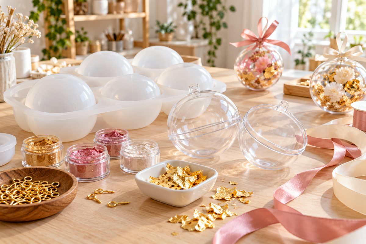 Matériel pour boules de Noël en résine