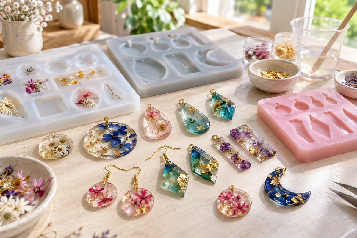 Moules en silicone pour bijoux avec pendentifs en résine