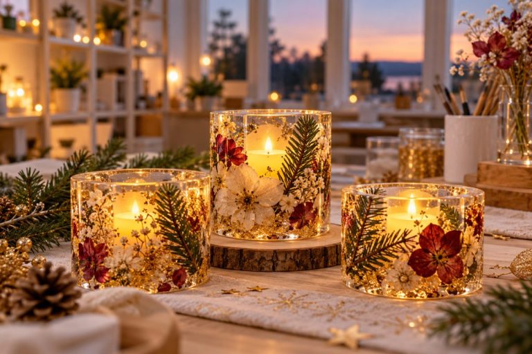 Photophore de Noël en résine
