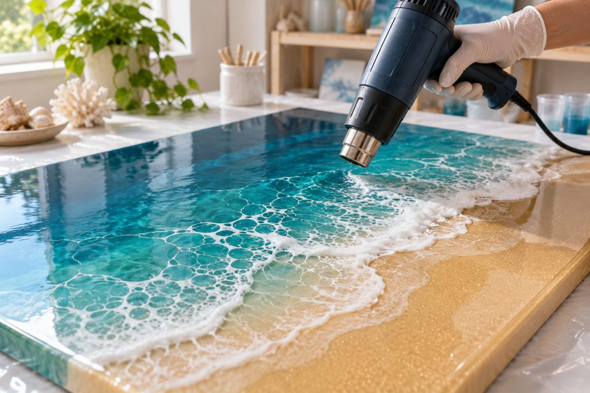 Souffler les vagues au pistolet à air chaud