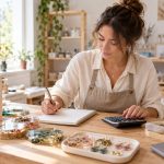 Prix de vente d'une création en résine : calcul à l'atelier