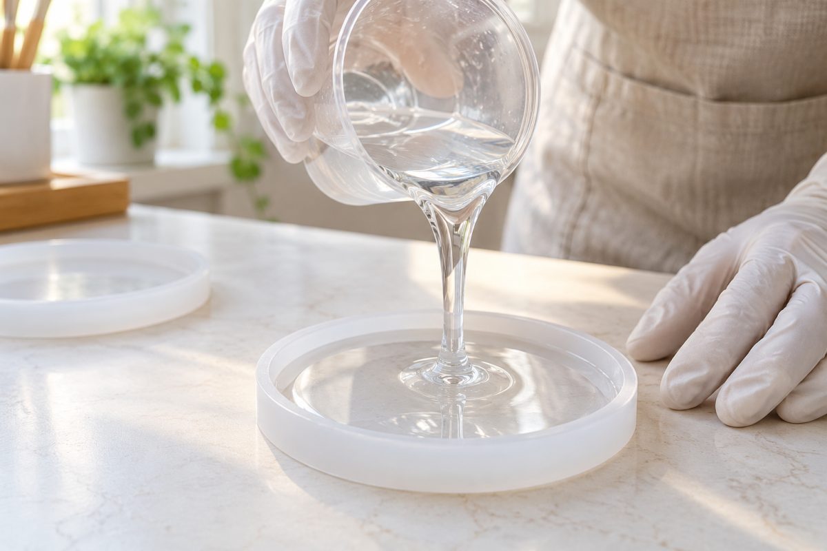 Couler la résine transparente