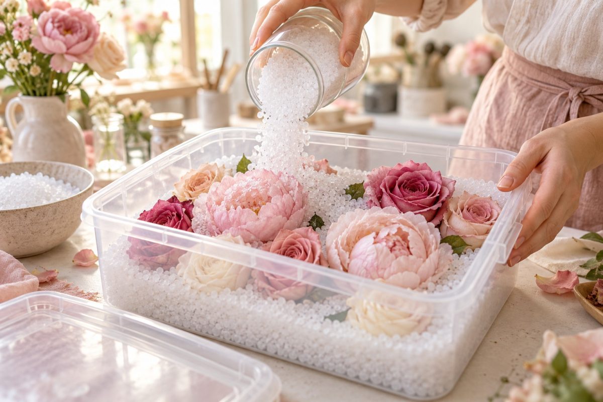 Sécher les fleurs au gel de silice