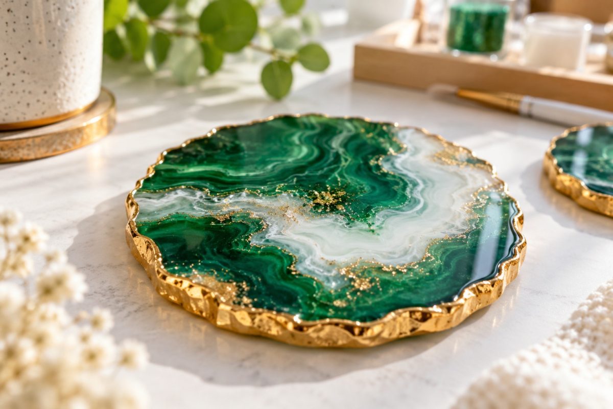 Dessous de verre effet agate