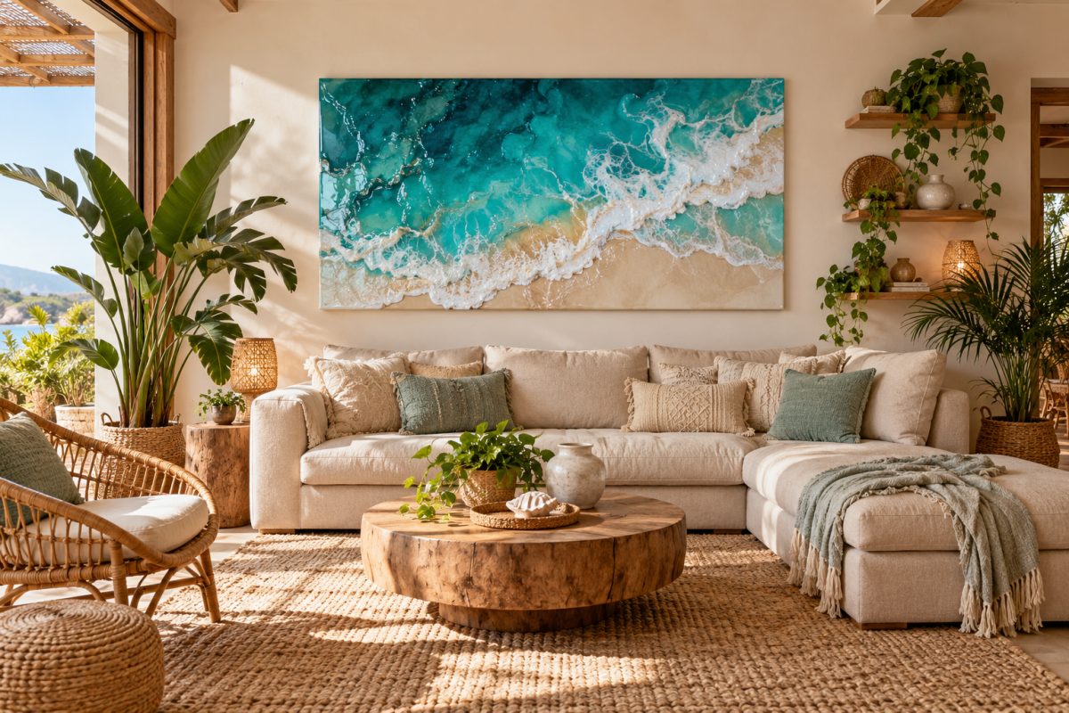 Tableau en résine dans un intérieur